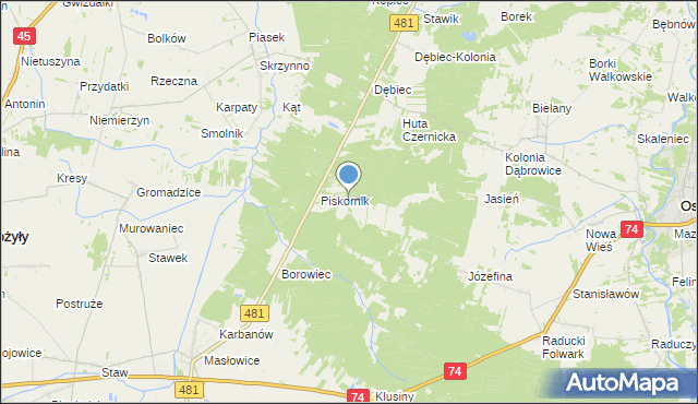 mapa Piskornik Czernicki, Piskornik Czernicki na mapie Targeo